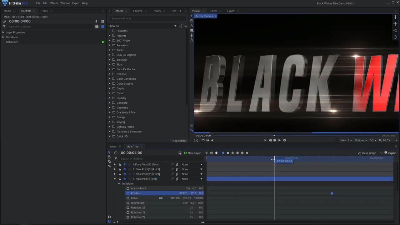 How to create an epic Black Widow inspired title sequence - adding light flares